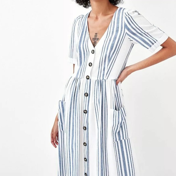 Zara Striped Button Up Dress - Picture 8 of 9